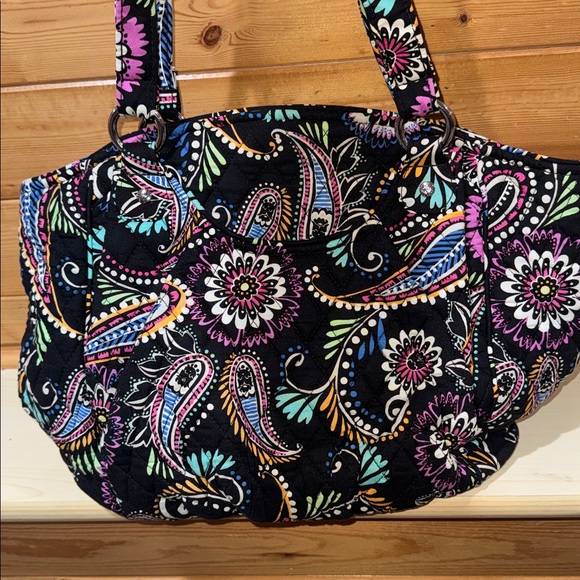 Vera Bradley Black Floral Shoulder Bag - Picture 3 of 4